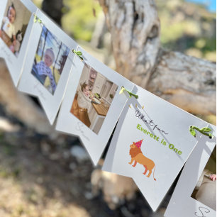 1er anniversaire 12 mois Photo Bunting bannière