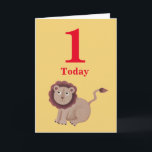 1er Anniversaire Carte Lion et jungle Friends<br><div class="desc">Carte des animaux de la jungle parfaite pour tout jeune enfant</div>