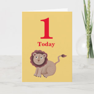 1er Anniversaire Carte Lion et jungle Friends