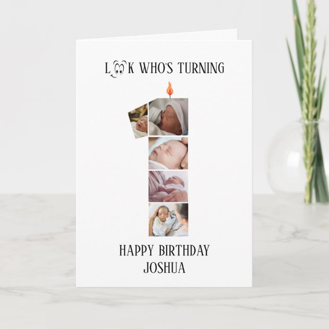 1er anniversaire Carte photo (Devant)