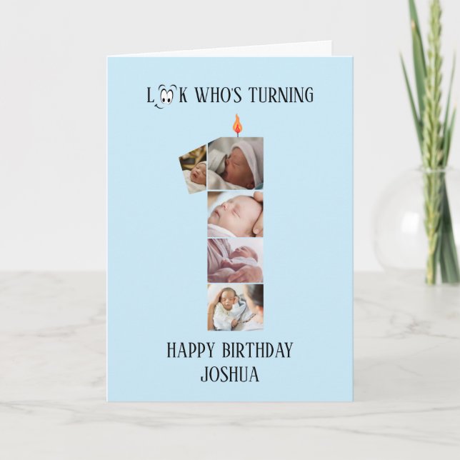 1er anniversaire Carte photo (Devant)
