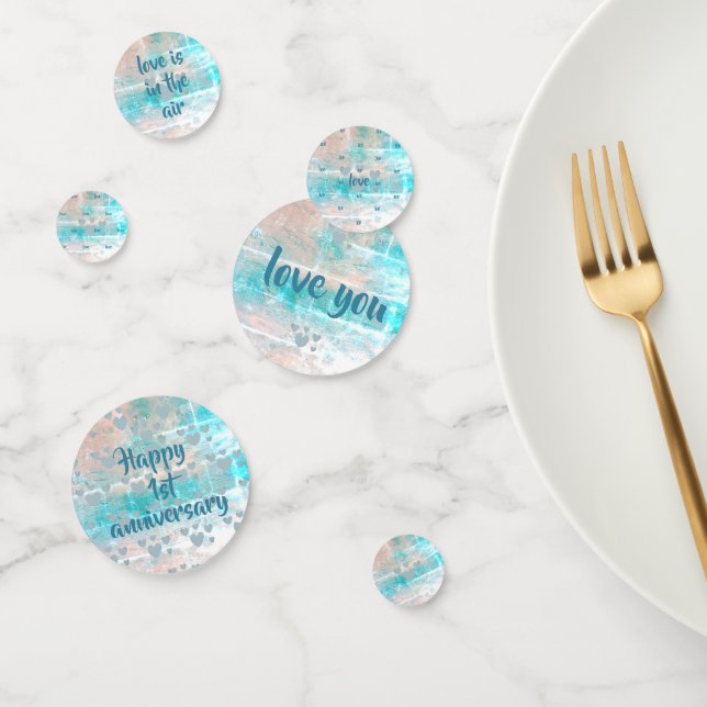 1er anniversaire du mariage (papier) confetti (Groupe)