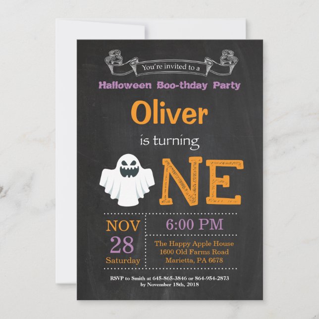 1er Anniversaire Halloween Fête Invitation (Devant)