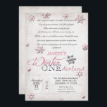 1er anniversaire hiver Onederland Invitation<br><div class="desc">La couverture de neige qui vient avec chaque hiver transforme complètement le monde, et quand votre petite fille est née, elle a complètement transformé votre vie ! Célébrez cette occasion en créant un pays merveilleux hivernal. Vous n'aurez pas à baisser la chaleur et ouvrir les fenêtres au vent froid et...</div>