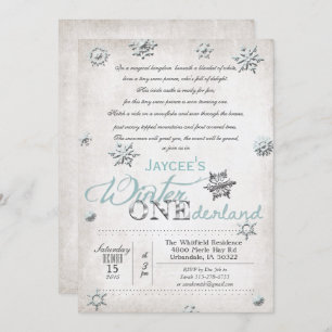 1er anniversaire hiver Onederland Invitation