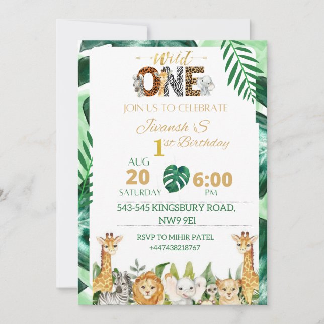 1er anniversaire Invitation (Devant)