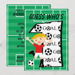 1er anniversaire Invitation au but de football rou