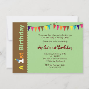 1er anniversaire Invitation de fête pour enfants