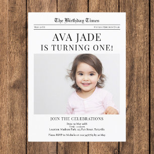 1er anniversaire Invitation Journal