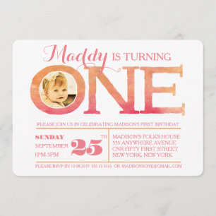 1er anniversaire Ombre aquarelle une invitation ph