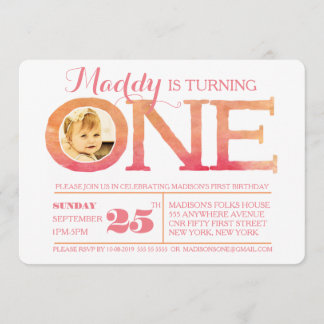 1er anniversaire Ombre aquarelle une invitation ph
