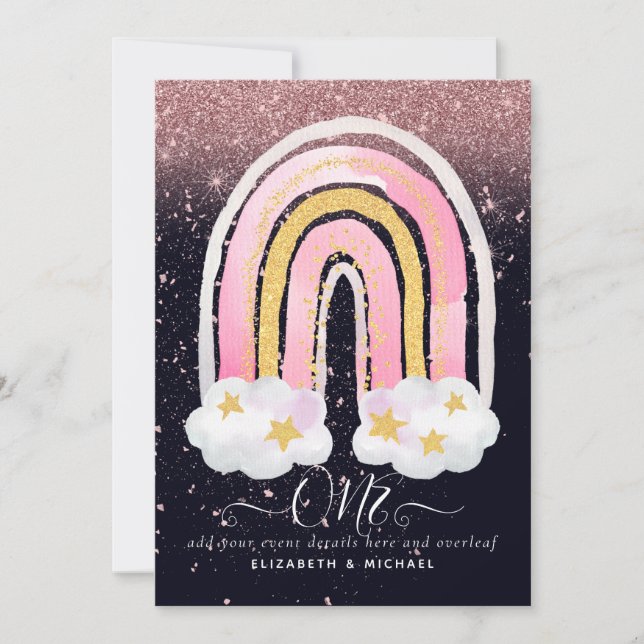 1er anniversaire PERSONNALISÉ fille PInk Parties s (Devant)