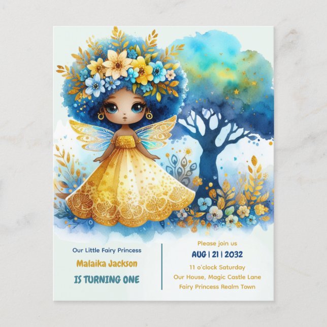 1er Anniversaire Petite Fée Princesse Africaine ON (Devant)