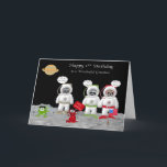 1er Anniversaire Pour Les Cartes De Voeux Grandson<br><div class="desc">Souhaitez à votre petit-fils un Joyeux 1er anniversaire avec une carte mettant en vedette trois adorables astronautes du raton laveur qui viennent de débarquer sur la lune. Quelques éléments de La galerie de Jackie/Scrappin Doodles/J. Retirer les graphiques</div>