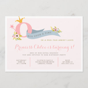 1er anniversaire Princess Party Invitation