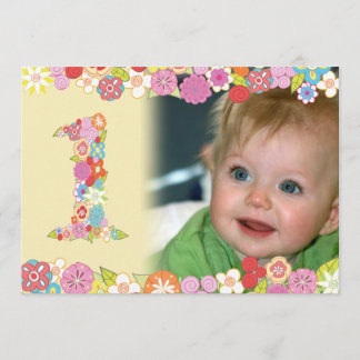 1er anniversaire Printemps des filles Invitation p