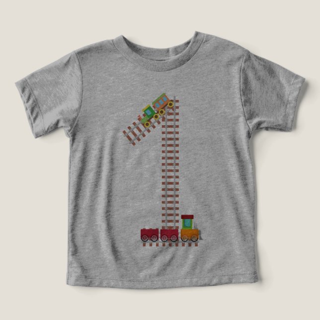 1er Anniversaire Train Railroad Thème 1 An Enfants (Design Recto)