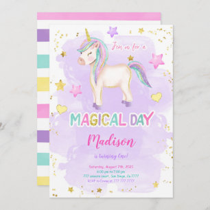 1er anniversaire Unicorn Invitation