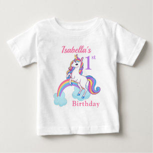 1er Anniversaire Unicorne T-shirt bébé personnalis