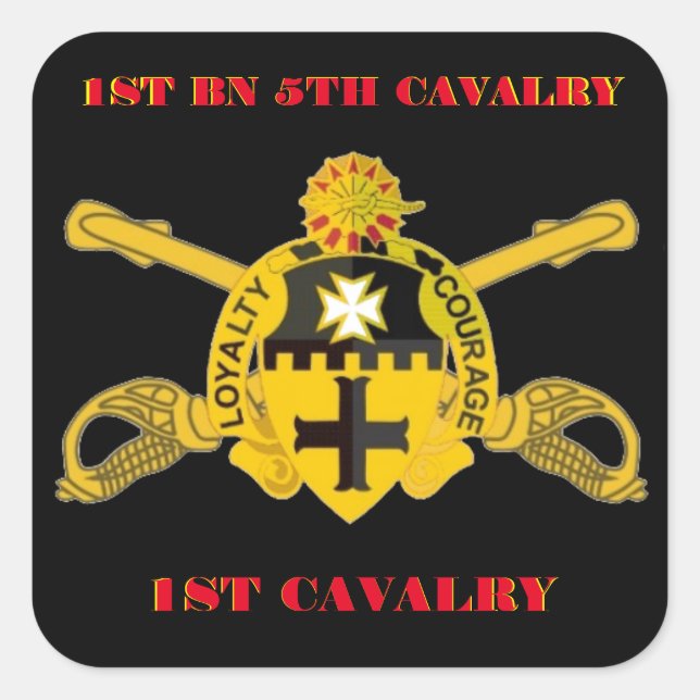1ER BATAILLE 5E CAVALRY 1ER CAVALRY STICKERS (Devant)