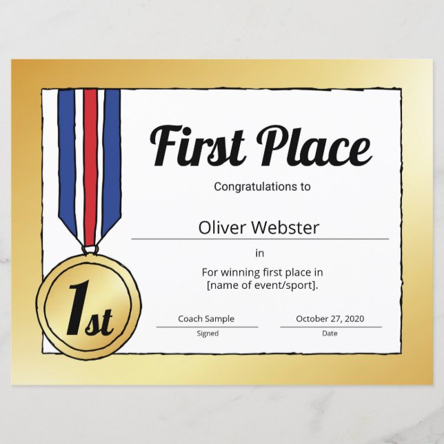 1er Certificat de sport (Devant)