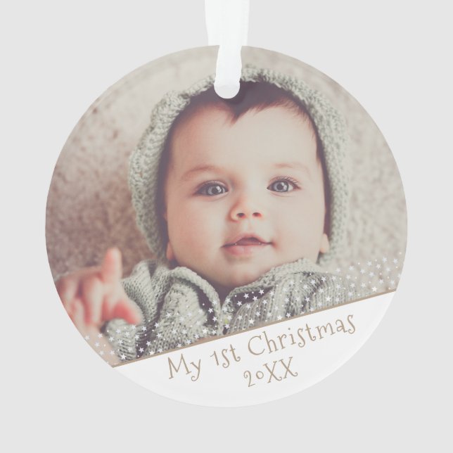 1er Noël de bébé Photo Mignonne Personnalisable (dos)