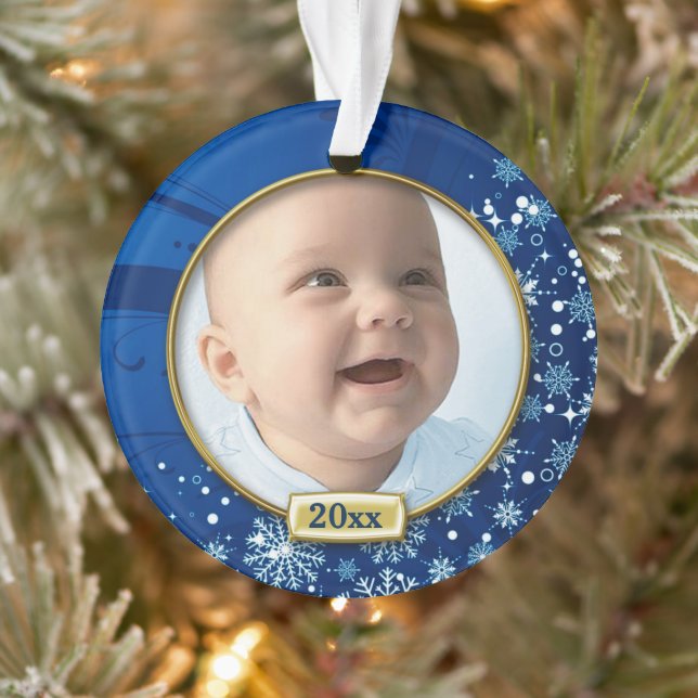 1er Noël du Bébé à cadre bleu (Arbre)