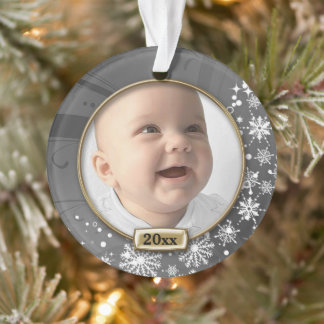 1er Noël du bébé Frame Argent