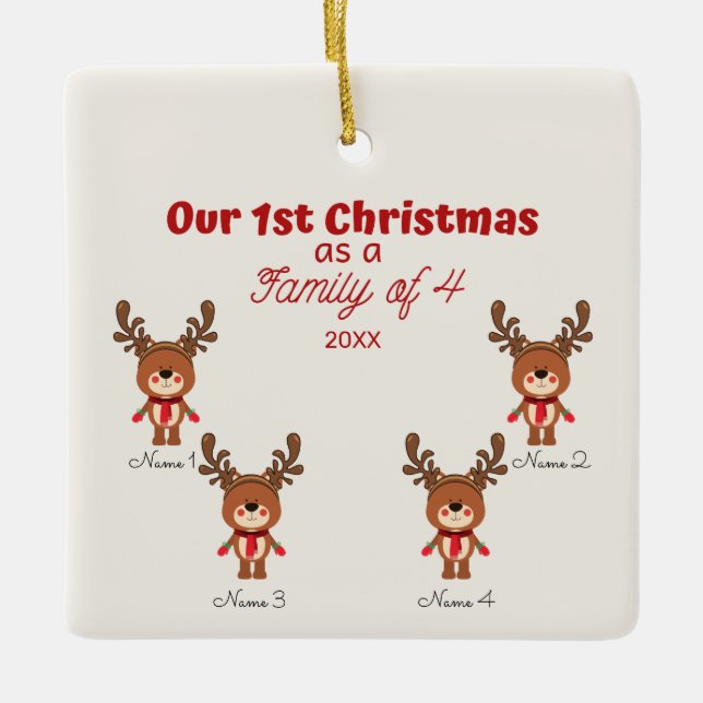 1er Noël en famille de 4 ornements (Devant)