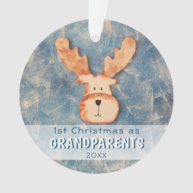 1er Noël en tant que grands-parents Cerf mignon de (devant)