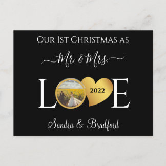 1er Noël en tant que M. Mme Newlyweds Carte de vac