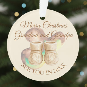 1er Noël Grand-mère & Grand-père - Chaussons de bé