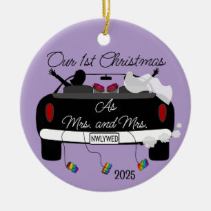 1er Noël Nouveau mariés Femmes Ornement en céramiq