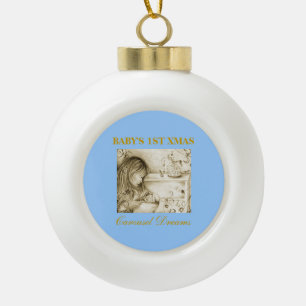 1er Ornement en céramique Bleue de Noël pour bébé