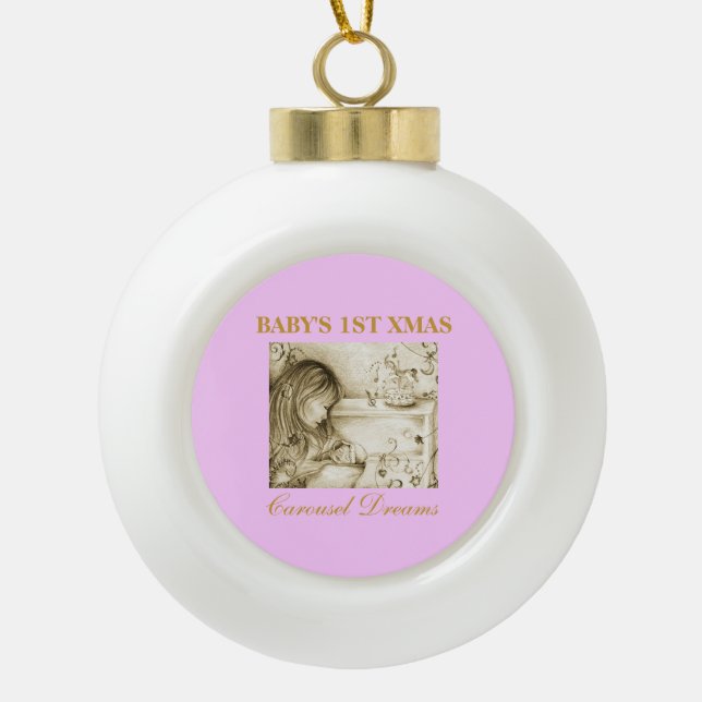 1er Ornement en céramique de Noël pour bébé (Arbre (Devant)