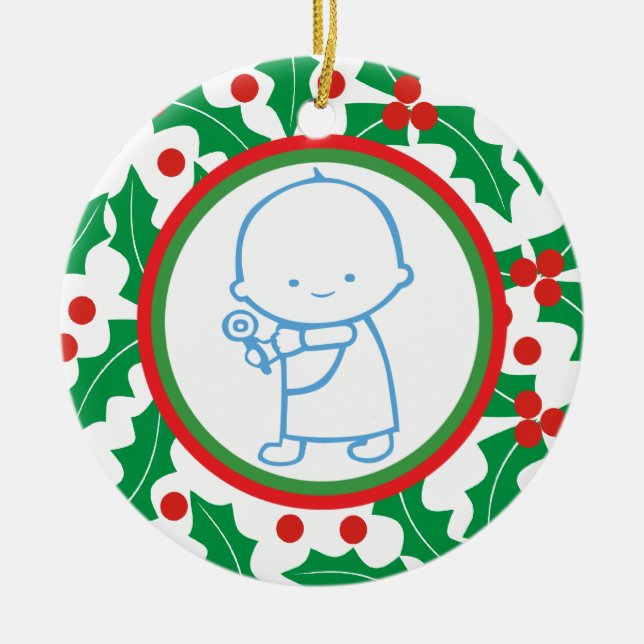 1er Ornement personnalisé de Noël pour bébé de la  (Devant)