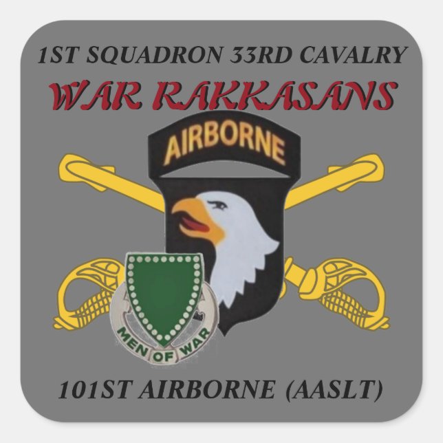 1ER SQUADRON 33E CAVALRY 101E STICKERS AÉROBORNES (Devant)