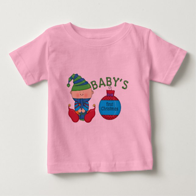 1er T-shirts et cadeaux elfes de Noël (Devant)