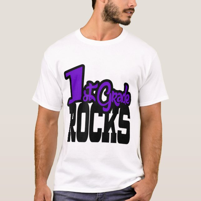1ère année ROCKS Purple School Teacher T-shirt (Devant)