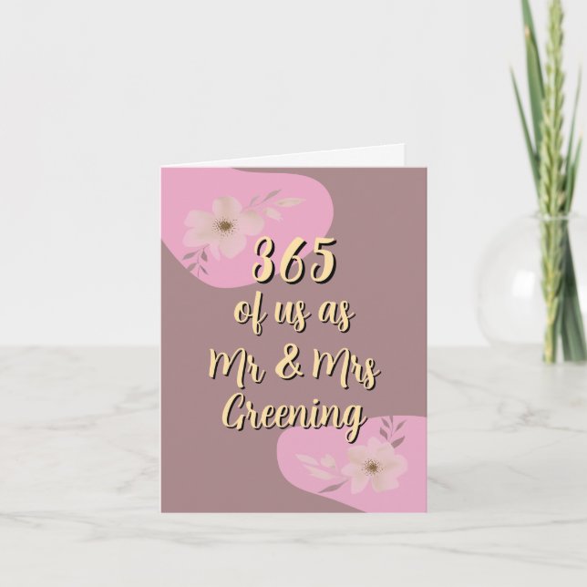 1ère carte d'anniversaire de mariage Papier premie (Devant)