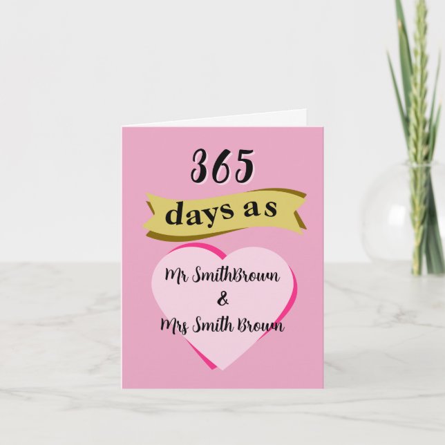 1ère carte d'anniversaire de mariage Papier premie (Devant)