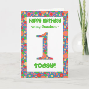 1ère carte d'anniversaire pour un petit-fils brill