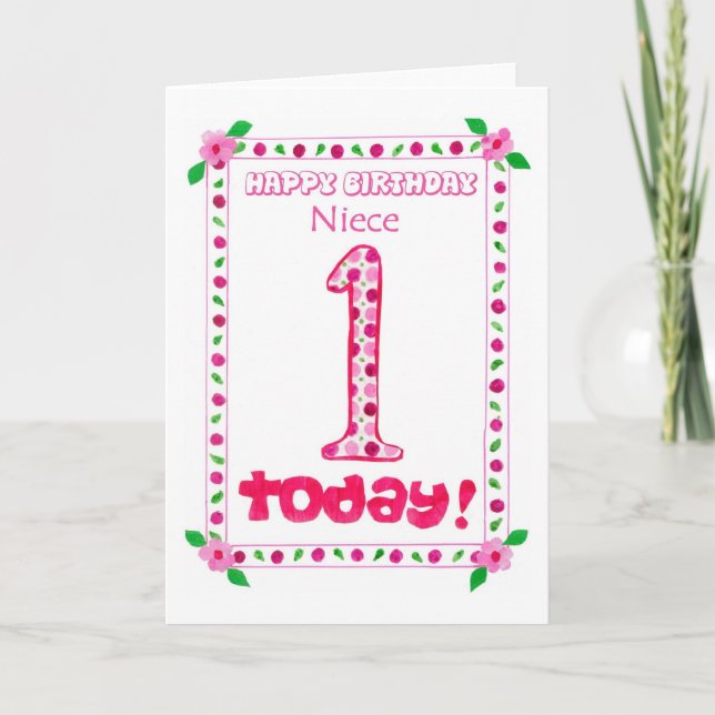 1ère carte d'anniversaire pour une nièce (Devant)