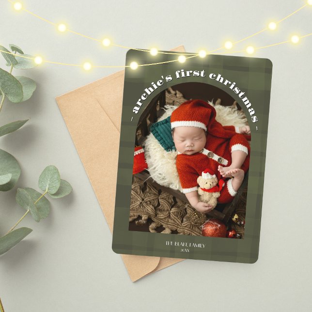 1ère carte de Noël pour bébé | Olive en photo uniq (Créateur téléchargé)
