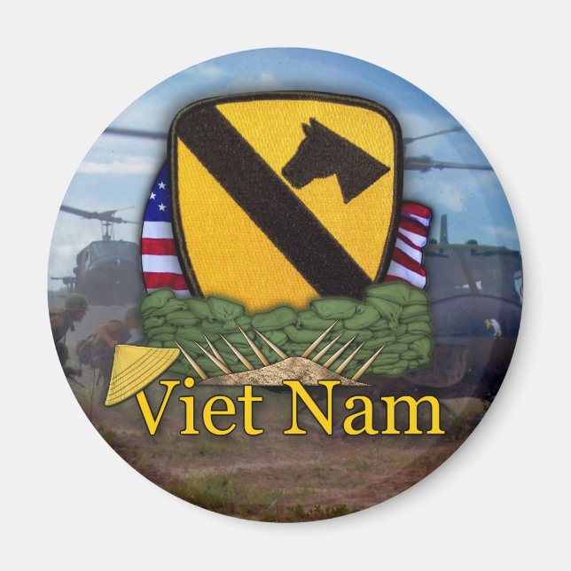 1ère cavalerie vietnam air gravier patch Magnet (Devant)