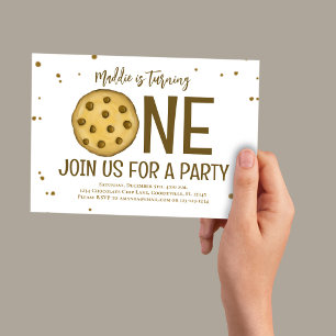1ère fête d'anniversaire Cute Cookie Invitation
