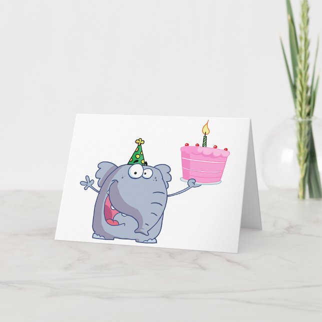 1ère fête d'anniversaire Eléphant Cartes de voeux (Créateur téléchargé)