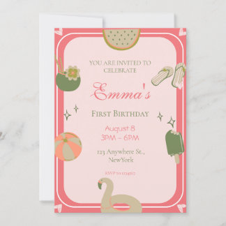 1ère fête de billard invitations d'anniversaire ph