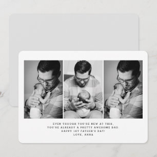 1ère Fête des pères 3 Carte de voeux photo