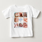 1ère Fête des pères Photo Collage bébé T-shirt (Devant)